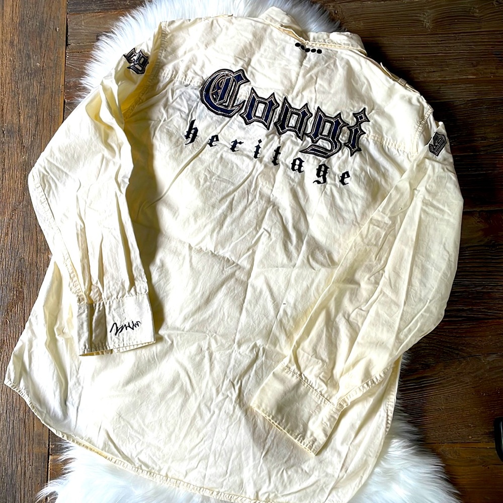 Coogie Heritage cream button down cotton shirt‎ EUC Size XL